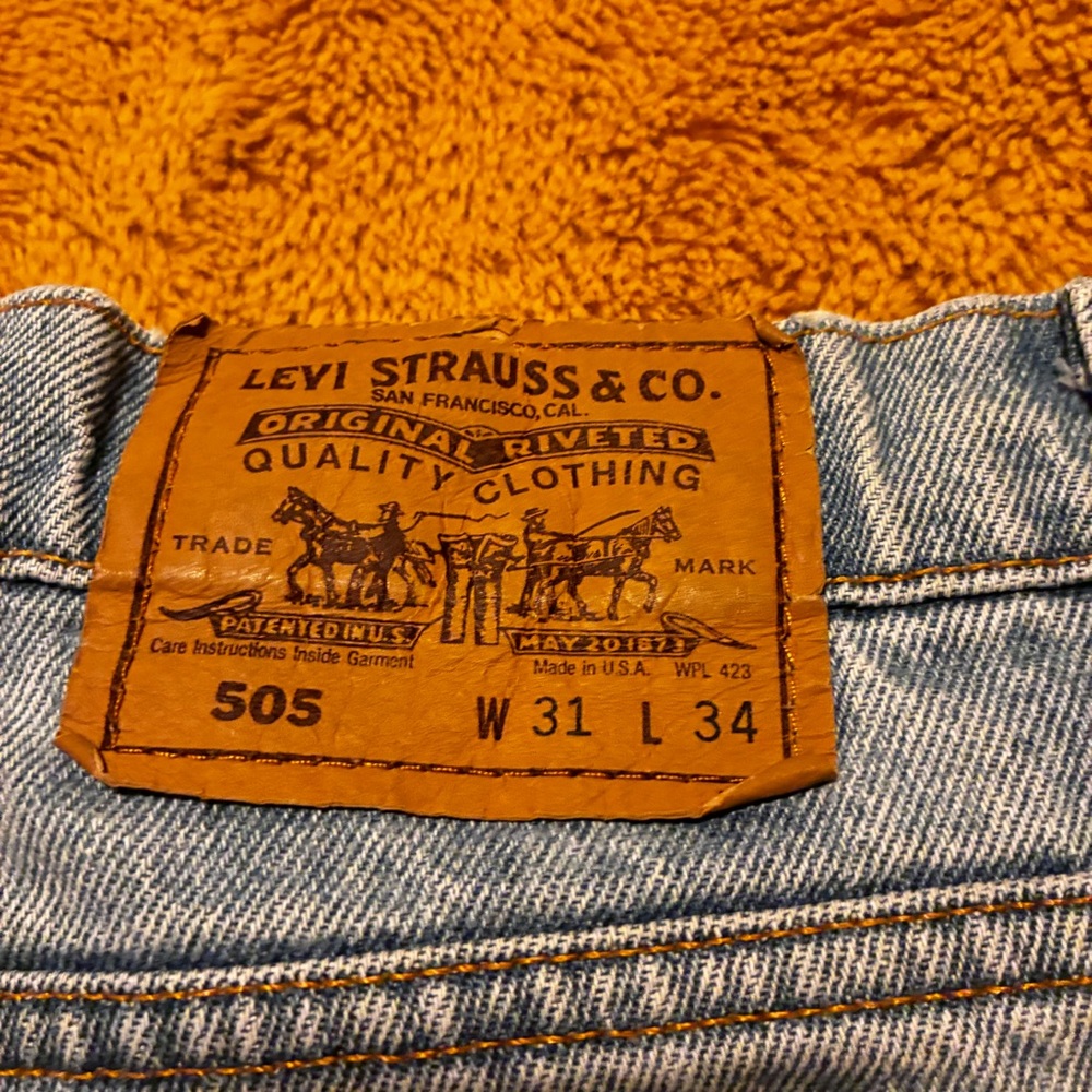 VINTAGE LEVI’S 505 ORANGE TAB 31x34 DENIM JEANS - Picture 5 of 8